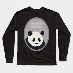 Panda Bear Contemplating Pi Long Sleeve T-Shirt